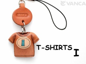 Tシャツ I （青） 携帯ストラップレザー 本革 VANCA/バンカクラフト革物語 40639