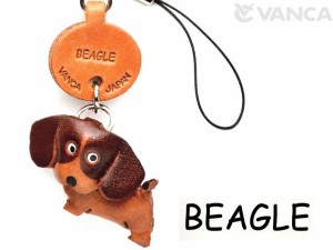 ビーグル  犬　携帯ストラップ/レザー 本革 VANCA/バンカクラフト革物語 40731