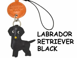 ラブラドールレトリバー ブラック  犬　携帯ストラップ/レザー 本革 VANCA/バンカクラフト革物語 40779