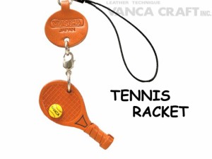 テニスラケット（グッズ） 携帯ストラップレザー 本革 VANCA/バンカクラフト革物語 40916