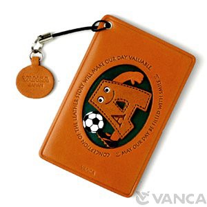 サッカー A イニシャル パスケース/定期入れレザー 本革 VANCA/バンカクラフト革物語 65185