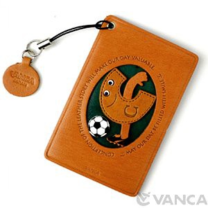 サッカー C イニシャル パスケース/定期入れレザー 本革 VANCA/バンカクラフト革物語 65186