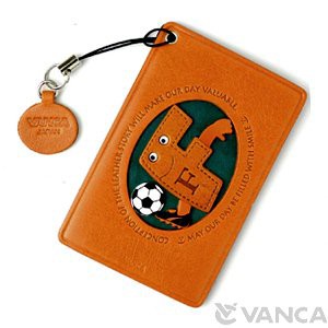 サッカー F イニシャル パスケース/定期入れレザー 本革 VANCA/バンカクラフト革物語 65188