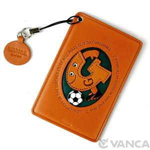 サッカー G イニシャル パスケース/定期入れレザー 本革 VANCA/バンカクラフト革物語 65189