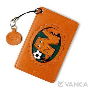 サッカー N イニシャル パスケース/定期入れレザー 本革 VANCA/バンカクラフト革物語 65195