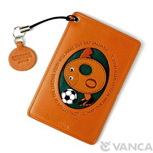サッカー O イニシャル  パスケース/定期入れレザー 本革 VANCA/バンカクラフト革物語 65196