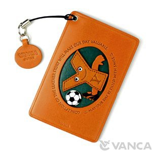 サッカー Y イニシャル パスケース/定期入れレザー 本革 VANCA/バンカクラフト革物語 65202