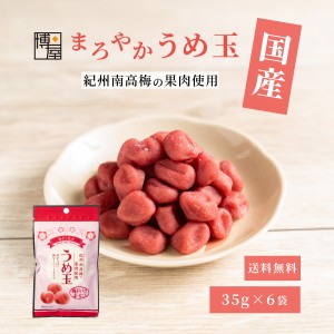 博屋 送料無料 梅菓子 種なし梅干し うめぼし 梅玉 うめ玉 35g x 6袋 チャック袋