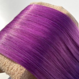 [ パープル 紫 ] シール エクステ 人毛 ロング ヘアエクステ カラーエクステ 長さ52cm 10枚セット 送料無料