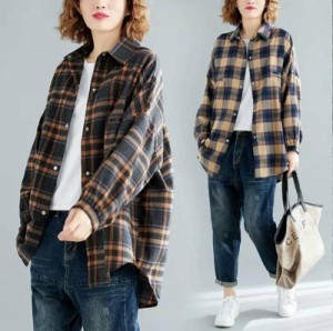 オーバーサイズチェックシャツ チェック柄 シャツ チェックシャツ