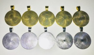 10枚セット（金５枚・銀５枚）ミール皿・空枠  素材 デコ土台　アンティーク色（金古美・銀古美）