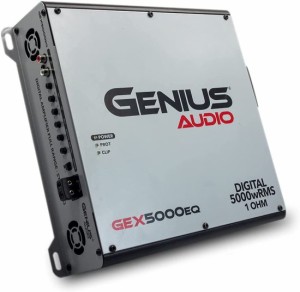 Genius Audio GEX5000EQ デジタル フルレンジ カーアンプ モノブロック 5000W RMS Class D 1-Ohm Stable with Power Protection システム