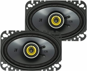 KICKER CSC46 CS シリーズ 4 x 6 150W 4 Ohm 2-Way カーオーディオ コアキシャルスピーカー システム with Polypropylene Cone, PEI ツイ