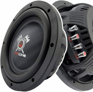 Gravity Warzone WZ10D4-1 10 Inch 1200W Max Power Elite カーオーディオ Shallow サブウーファー 4 Ohm DVC - Dual Voice Coil ステレ