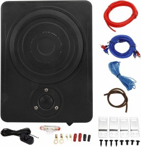 Patioer 8" 600w Car/Truck Audio Slim Under-Seat Powered サブウーファー Sub Bass スピーカー Kit