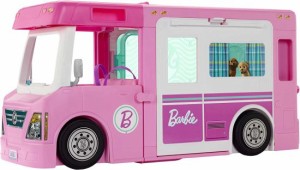Barbie バービー 3-in-1 dreamcamper車両、約プール、トラック、ボート、50のアクセサリーを備えた3フィートの変換キャンピングカーは、3