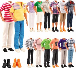 Barbie ミウナナロット8アイテムケンドール用の人形服には、ランダム3 PCSカジュアルウェア + 3 PCSドールパンツ+2靴が含まれています…