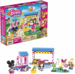 Barbie 90のレンガと特別なピース、アクセサリー、3つのマイクロドール、5歳以上のおもちゃギフトを備えたメガバービーファーマーズマー