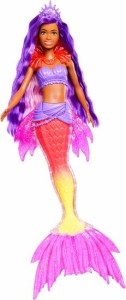 Barbie バービーメルメイドパワーバービー「ブルックリン」ロバーツロバーツ人魚はペット、交換可能なフィン、ヘアブラシ＆アクセサリー
