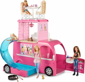 Barbie バービーポップアップキャンピングカーは、プールで3階建てのプレイセットに変身します！