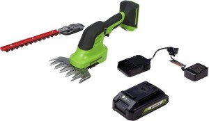 Greenworks 24V Cordless Shear Shrubber, 1.5Ah USB Battery and Charger Included