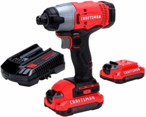 CRAFTSMAN V20 Impact Driver Kit, Cordless, 2-Batteries, 1/4-Inch (CMCF800C2)