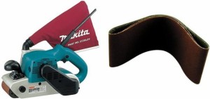 Makita マキタ 9403 4" x 24" Belt Sander with Cloth Dust Bag with Makita マキタ 742320-3 4-by-24-Inch 40-Grit Abrasive Sanding Be