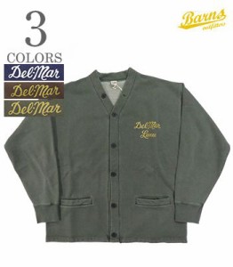 BARNS バーンズ 裏毛|レタード|スウェットカーディガン『ATHLETIC SWEAT CARDIGAN Del-Mas』【アメカジ・カレッジ】BR-23432