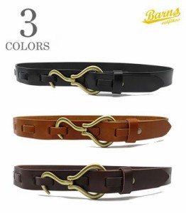 BARNS バーンズ 栃木レザー|サマーオイル|フック|BELT『SUMMER OIL LEATHER HOOK BELT』【アメカジ・ベルト】LE-4087