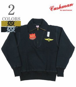 CUSHMAN クッシュマン 長袖|ハーフジップスウェット『HALF ZIP TURTLE HOT OIL』【アメカジ・モーターサイクル】26364