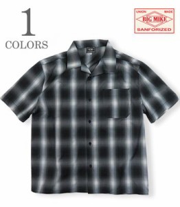 BIG MIKE ビッグマイク 半袖|オンブレ—チェック|オープンカラーシャツ『OMBRE CHECK WORK SHIRT』【アメカジ・ワーク】102425530