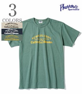 PHERROWS フェローズ 半袖|16番単天竺|天地引き|プリントTシャツ『NEW ORLEANS Coffee Beans SST』【アメカジ・ワーク】24S-PMT7