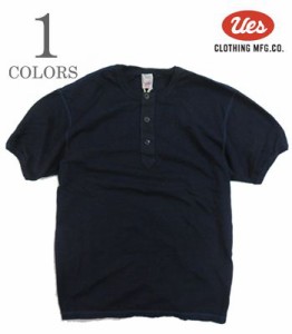 UES ウエス インディゴ染め|ヘンリーネック|Tシャツ『INDIGO HENLEY NECK TEE』【アメカジ・ワーク】662401