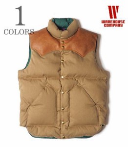 WAREHOUSE×Rocky Mountain レザーヨーク|ドビーツイルダウンベスト『DOBBY TWILL DOWN VEST』【アメカジ・アウトドア】2199