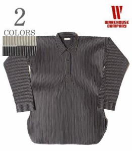 WAREHOUSE ウエアハウス 長袖|セルヴィッチドビーストライプ |プルオーバーシャツ『STRIPE PULLOVER SHIRTS』【アメカジ・ワーク】3045