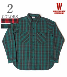 WAREHOUSE ウエアハウス 長袖|セルビッチフランネル|ワークシャツ|ワンウォッシュ『FLANNEL SHIRT C柄』【アメカジ・ワーク】3104C-22