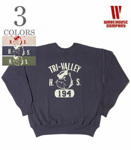 WAREHOUSE ウエアハウス 裏起毛|丸胴|セットインスリーブ|スウェット『TRI-VALLEY SET-IN SWEAT』【アメカジ・カレッジ】401-TRI-VALLEY