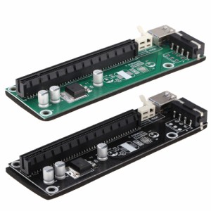 USB 3.0 ライザーカード PCI-E 1X - 16X エクステンダー + SATA 15ピン-4ピン 電源ケーブル + USBケーブル