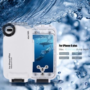 Apple iPhone 8 Plus対応 40m ダイビング 防水ハウジング ケース