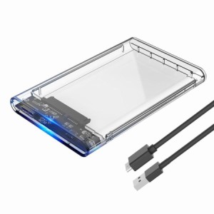 USB3.0 2.5インチ SATA III ハードディスク SSD クリアーケース