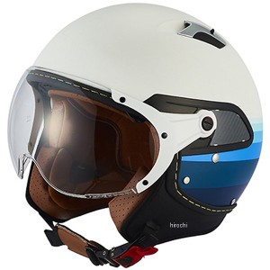 ジーロット ZEALOT ジェットヘルメット ジルライド2 インナーシールドジェット マットホワイト/青 Mサイズ WO店
