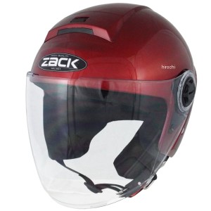 TNK工業 ジェットヘルメット ZACK ZR-20 シールド付きJET キャンディレッド フリーサイズ (58-59cm) WO店