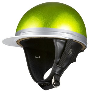 NBS バイクパーツセンター ハーフヘルメット コルク半 三つボタン グリーンラメ フリーサイズ(57-60cm未満) WO店