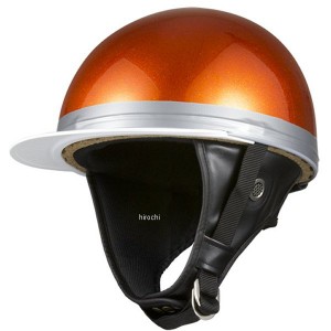NBS バイクパーツセンター ハーフヘルメット コルク半 三つボタン オレンジラメ フリーサイズ(57-60cm未満) WO店