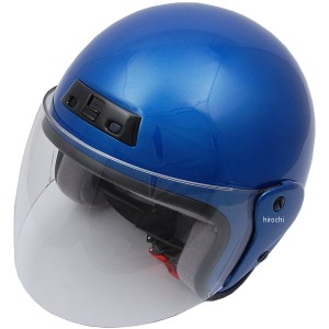NBS バイクパーツセンター ジェットヘルメット 青 フリーサイズ(57-60cm未満) WO店