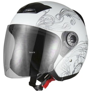 NBS バイクパーツセンター ジェットヘルメット グラフィック 白 Lサイズ(59-60cm未満) WO店