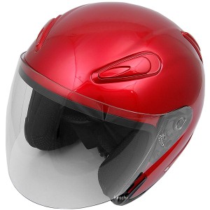 A221 NBS バイクパーツセンター ジェットヘルメット エアロフォルム 赤 Lサイズ(59-60cm未満) WO店