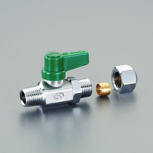 エスコ ESCO R 1/8x 6.0mm ミニボールバルブ(リングジョイント付) EA425AH-21 WO店