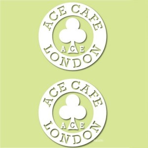 エースカフェロンドン ACE CAFE LONDON デカール サークル 50 白 2枚入り WO店