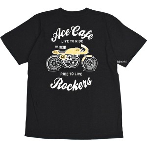 エースカフェロンドン ACE CAFE LONDON コットン Tシャツ Live to Ride 黒 Lサイズ WO店